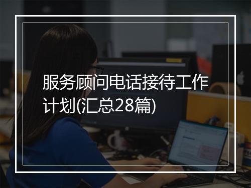 服务顾问电话接待工作计划(汇总28篇)