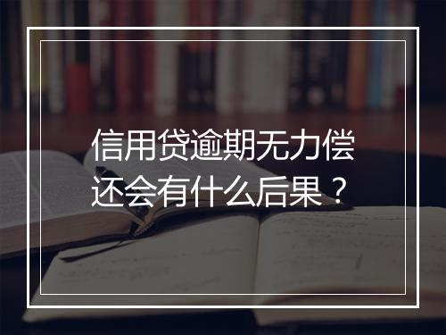 信用贷逾期无力偿还会有什么后果？