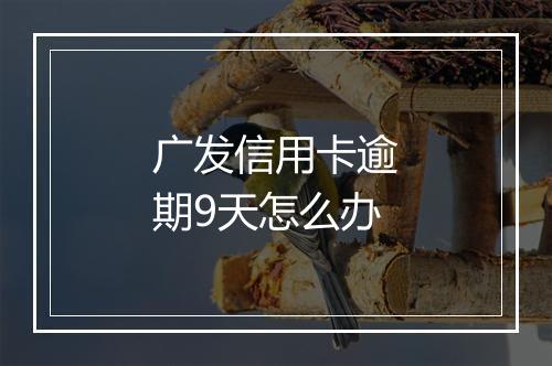 广发信用卡逾期9天怎么办