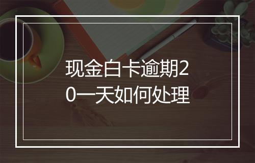 现金白卡逾期20一天如何处理