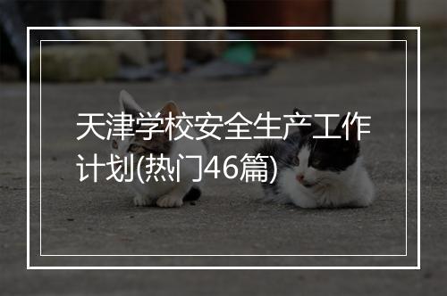 天津学校安全生产工作计划(热门46篇)