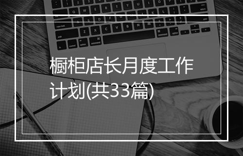 橱柜店长月度工作计划(共33篇)