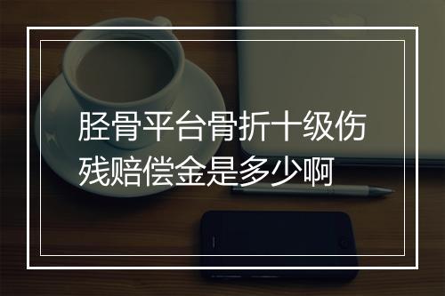 胫骨平台骨折十级伤残赔偿金是多少啊