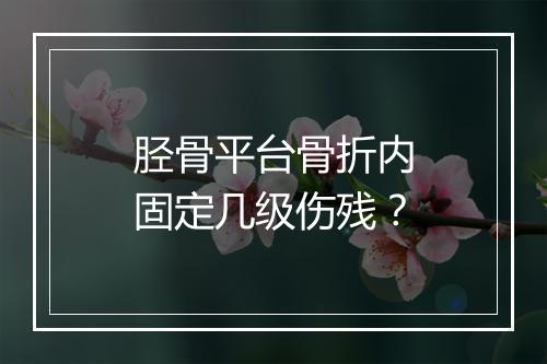 胫骨平台骨折内固定几级伤残？