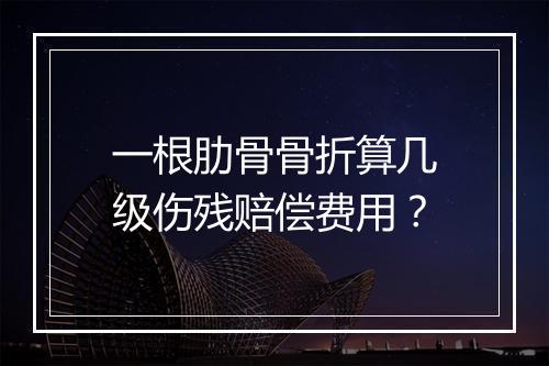 一根肋骨骨折算几级伤残赔偿费用？
