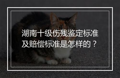 湖南十级伤残鉴定标准及赔偿标准是怎样的？