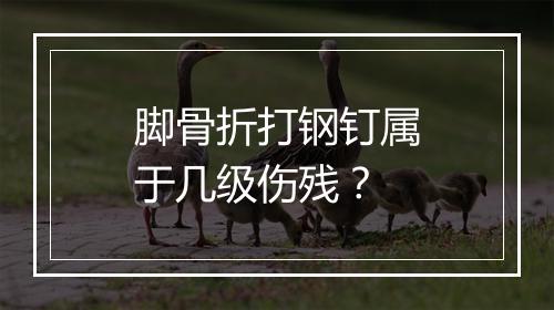 脚骨折打钢钉属于几级伤残？