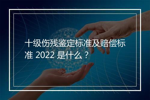 十级伤残鉴定标准及赔偿标准 2022 是什么？