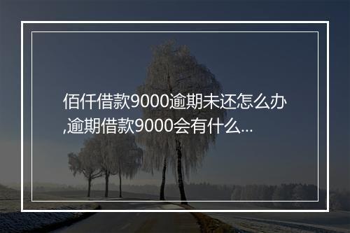 佰仟借款9000逾期未还怎么办,逾期借款9000会有什么后果