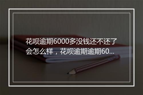 花呗逾期6000多没钱还不还了会怎么样，花呗逾期逾期6000多的后果及如何处理