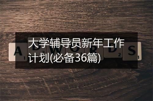 大学辅导员新年工作计划(必备36篇)