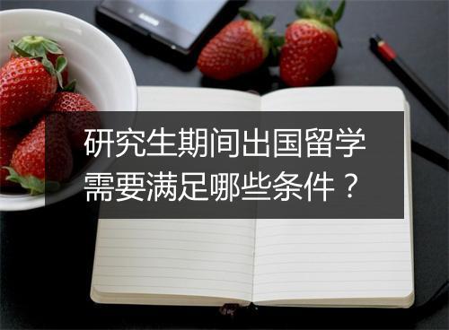 研究生期间出国留学需要满足哪些条件？