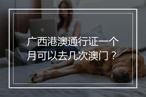 广西港澳通行证一个月可以去几次澳门？