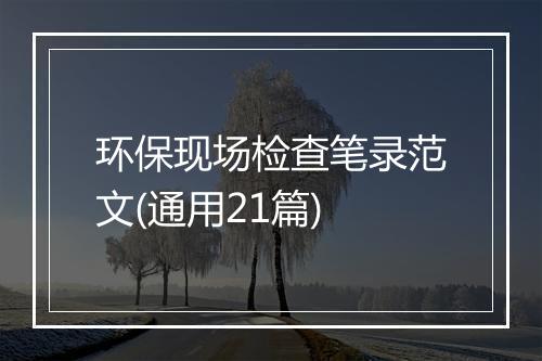 环保现场检查笔录范文(通用21篇)
