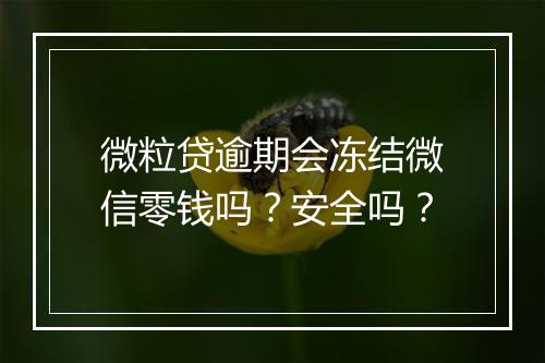 微粒贷逾期会冻结微信零钱吗？安全吗？