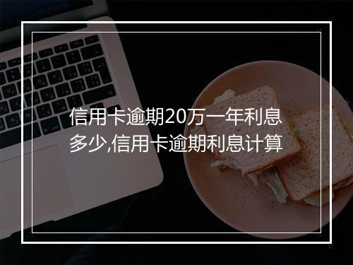信用卡逾期20万一年利息多少,信用卡逾期利息计算