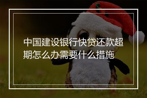 中国建设银行快贷还款超期怎么办需要什么措施