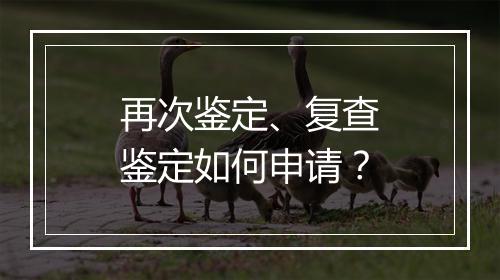 再次鉴定、复查鉴定如何申请？