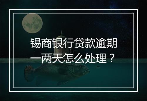 锡商银行贷款逾期一两天怎么处理？