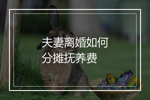 夫妻离婚如何分摊抚养费