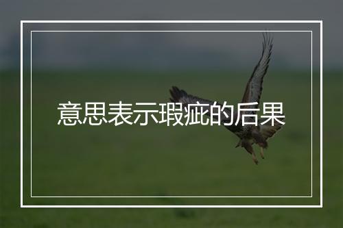 意思表示瑕疵的后果