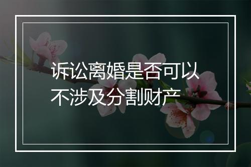 诉讼离婚是否可以不涉及分割财产