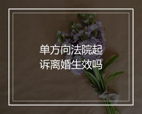 单方向法院起诉离婚生效吗