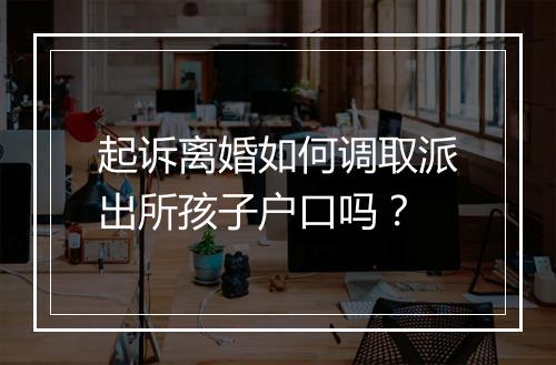 起诉离婚如何调取派出所孩子户口吗？