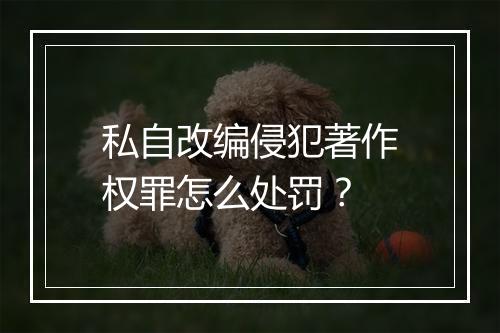 私自改编侵犯著作权罪怎么处罚？