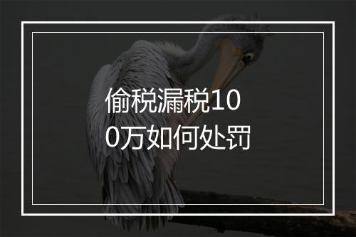 偷税漏税100万如何处罚