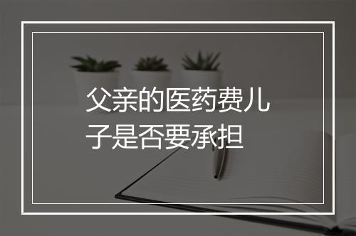 父亲的医药费儿子是否要承担