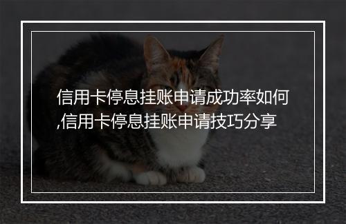 信用卡停息挂账申请成功率如何,信用卡停息挂账申请技巧分享