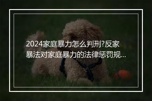 2024家庭暴力怎么判刑?反家暴法对家庭暴力的法律惩罚规定