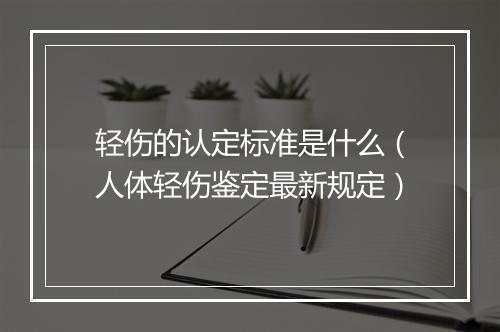 轻伤的认定标准是什么（人体轻伤鉴定最新规定）