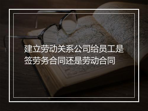 建立劳动关系公司给员工是签劳务合同还是劳动合同
