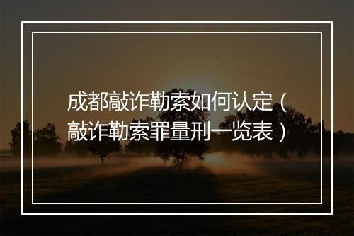 成都敲诈勒索如何认定（敲诈勒索罪量刑一览表）