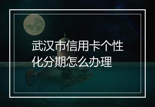 武汉市信用卡个性化分期怎么办理