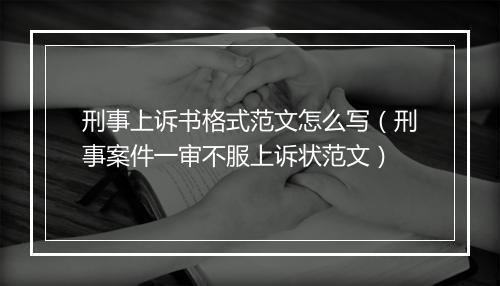 刑事上诉书格式范文怎么写（刑事案件一审不服上诉状范文）