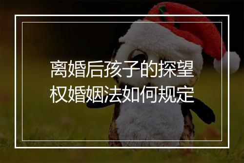 离婚后孩子的探望权婚姻法如何规定