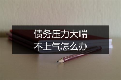 债务压力大喘不上气怎么办
