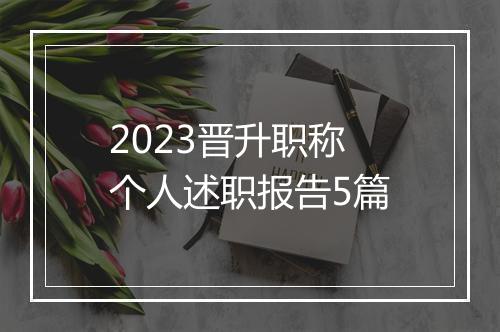 2023晋升职称个人述职报告5篇