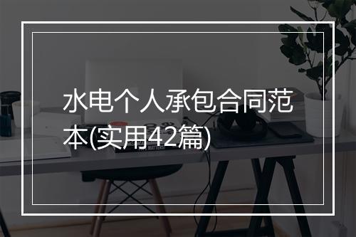 水电个人承包合同范本(实用42篇)