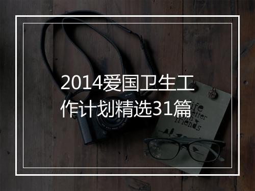 2014爱国卫生工作计划精选31篇