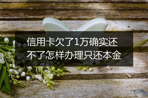 信用卡欠了1万确实还不了怎样办理只还本金