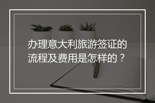 办理意大利旅游签证的流程及费用是怎样的？