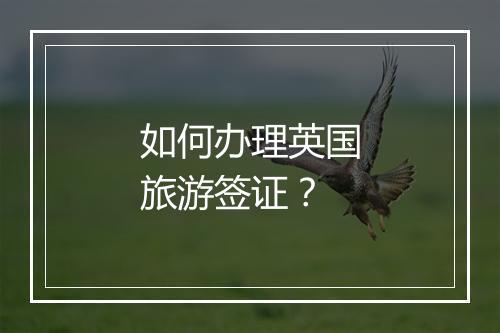 如何办理英国旅游签证？