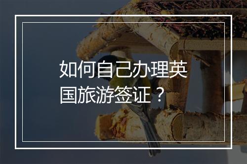 如何自己办理英国旅游签证？