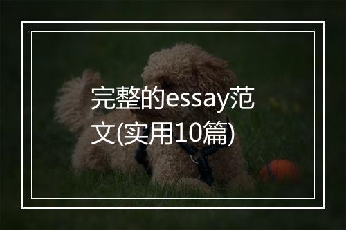 完整的essay范文(实用10篇)