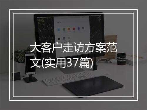 大客户走访方案范文(实用37篇)