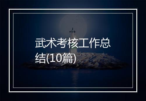 武术考核工作总结(10篇)